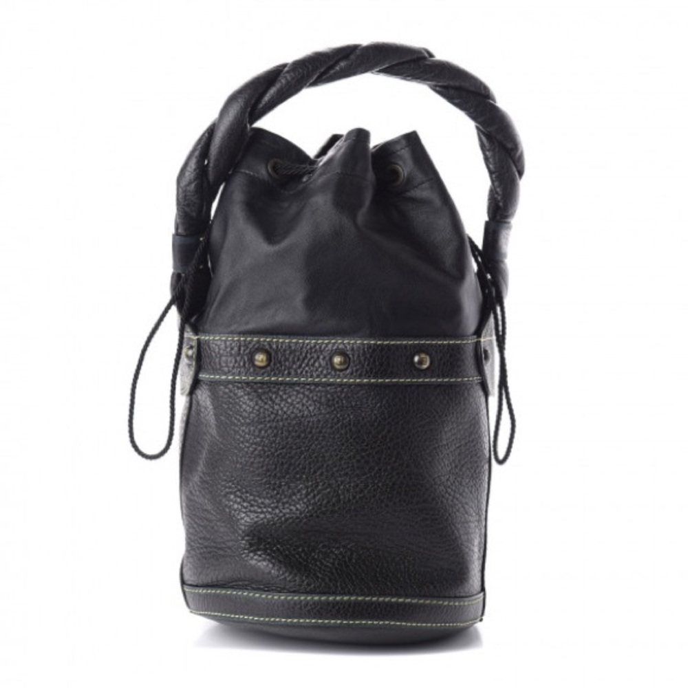 Fendi Palazzo Bucket, Black Leather Hobo Bag